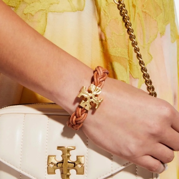 TORY BURCH • Rolled Gold Fisherman’s Vachetta Bracelet - Picture 5 of 6